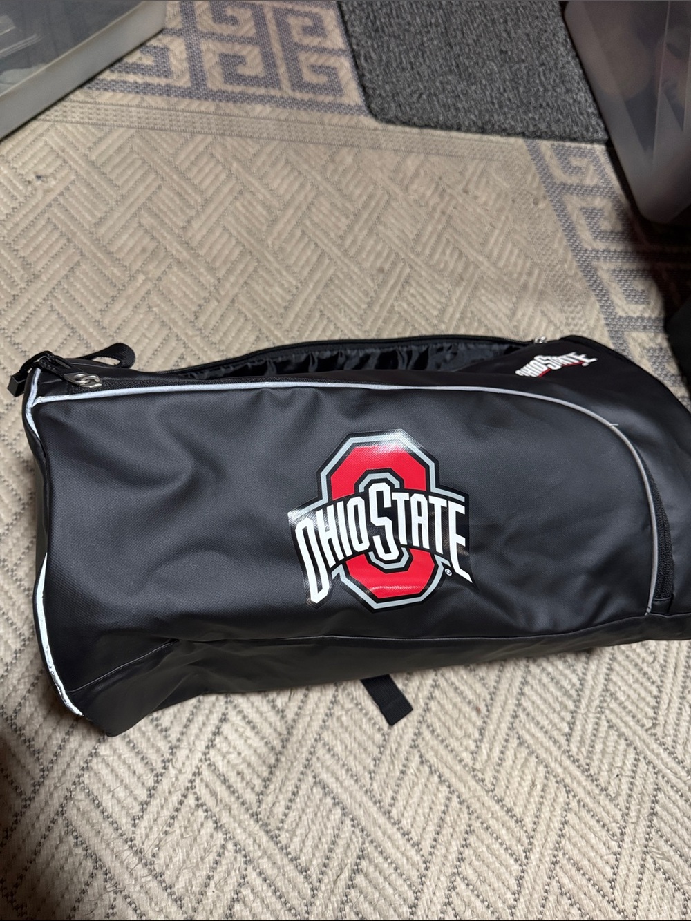 Black Logo Duffle Bag with strap